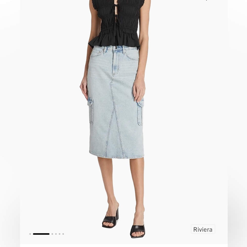 NWT Rails Highland cargo denim skirt, Riviera blue, size 24